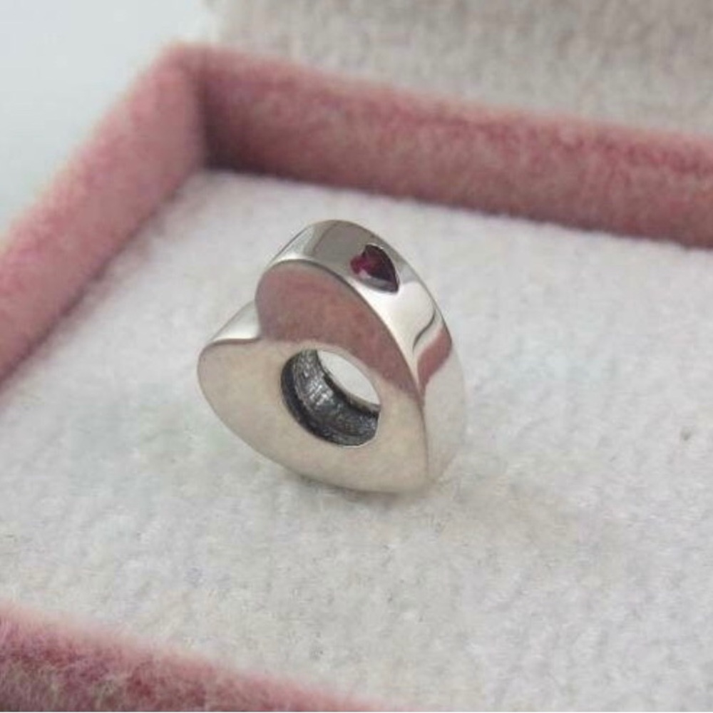 Pandora Heart Charm Two Hearts Spacer Charm S925 Ale (S18)